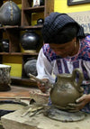 Vaso de barro negro - Margaritas