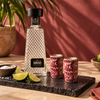 Tequila 1800 Cristalino Reposado con vasitos de talavera